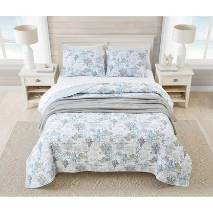 King Quilt Set, Soft & Reversible Woven Bedding with Matching Pillowcases, Medium Weight for Year Round Comfort - Blu Lotus Boutique