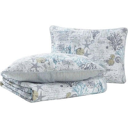 King Quilt Set, Soft & Reversible Woven Bedding with Matching Pillowcases, Medium Weight for Year Round Comfort - Blu Lotus Boutique