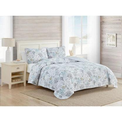 King Quilt Set, Soft & Reversible Woven Bedding with Matching Pillowcases, Medium Weight for Year Round Comfort - Blu Lotus Boutique