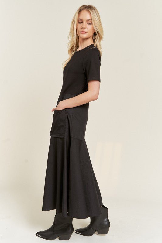 KNIT MIX DRESS - Blu Lotus Boutique