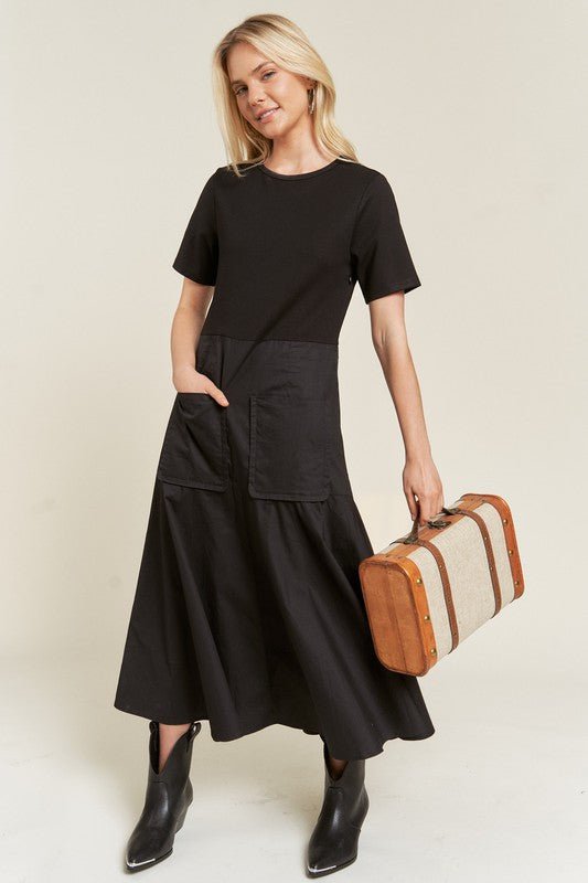 KNIT MIX DRESS - Blu Lotus Boutique