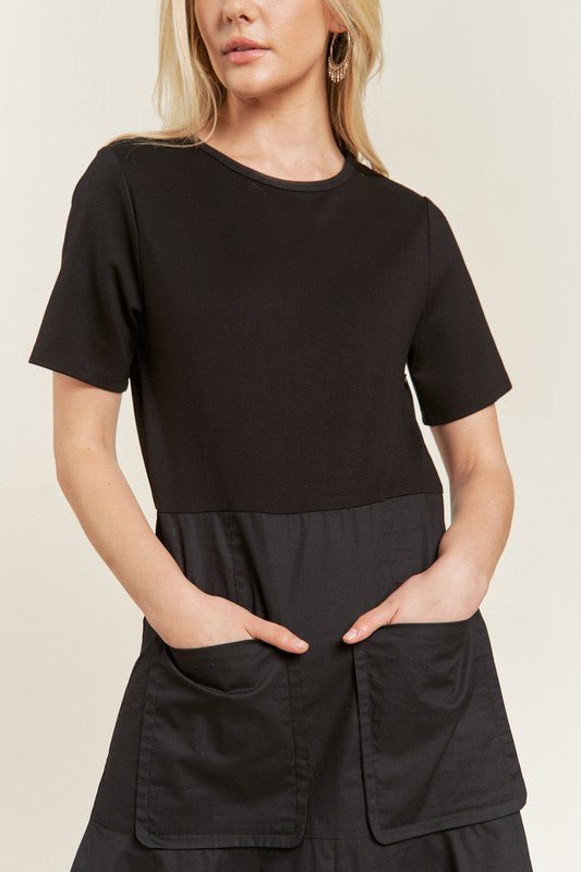 KNIT MIX DRESS - Blu Lotus Boutique