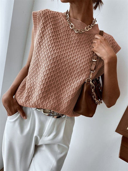 Knit Sweater Vest - Blu Lotus Boutique