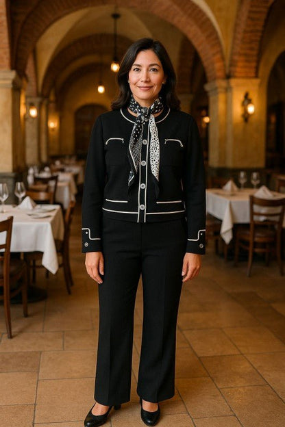 Knit Tailored Ensemble Cardigan & Wide Leg Pants - Blu Lotus Boutique