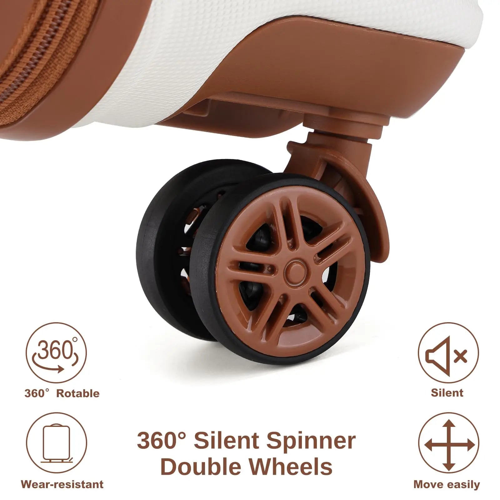 Kono Luxury 6 - Piece Luggage Collection - Hardshell Suitcases + Duffel & Cosmetic Case, 20/24/28" Sizes - Blu Lotus Boutique