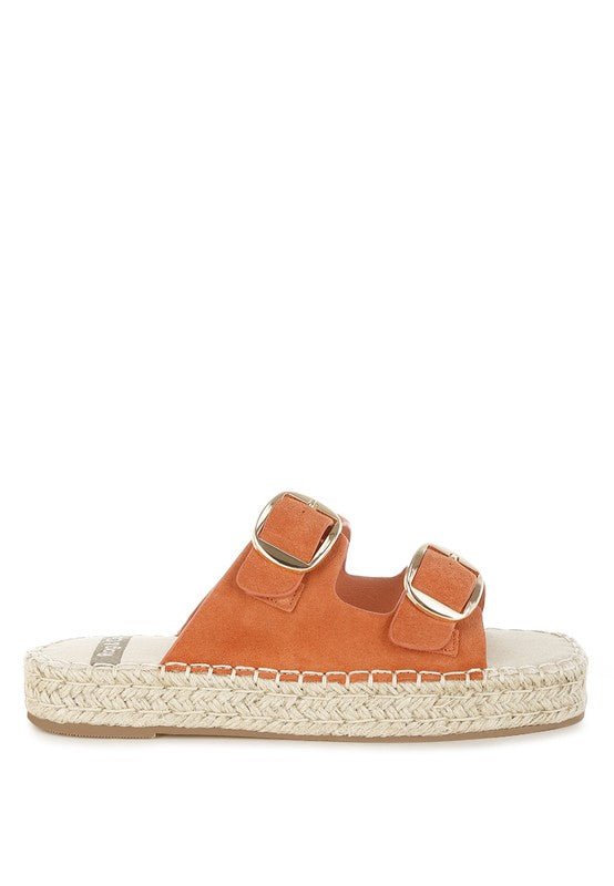 Kuopa Genuine Soft Leather Espadrille Flatform - Blu Lotus Boutique