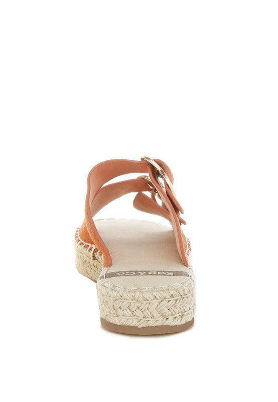 Kuopa Genuine Soft Leather Espadrille Flatform - Blu Lotus Boutique