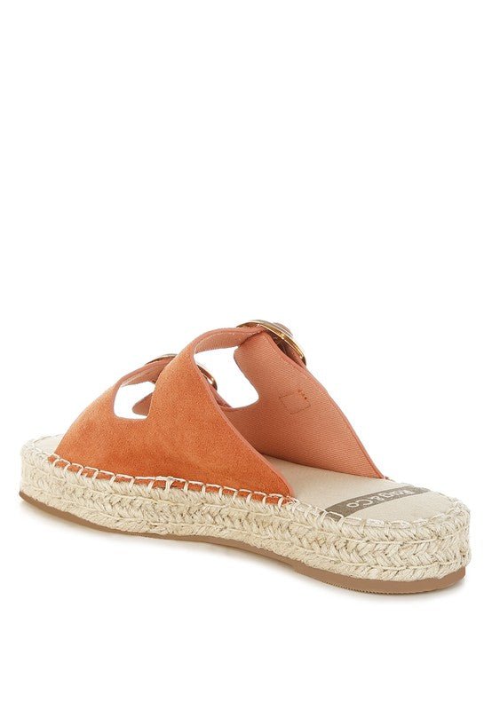 Kuopa Genuine Soft Leather Espadrille Flatform - Blu Lotus Boutique
