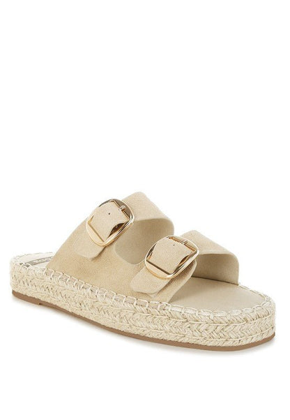 Kuopa Genuine Soft Leather Espadrille Flatform - Blu Lotus Boutique