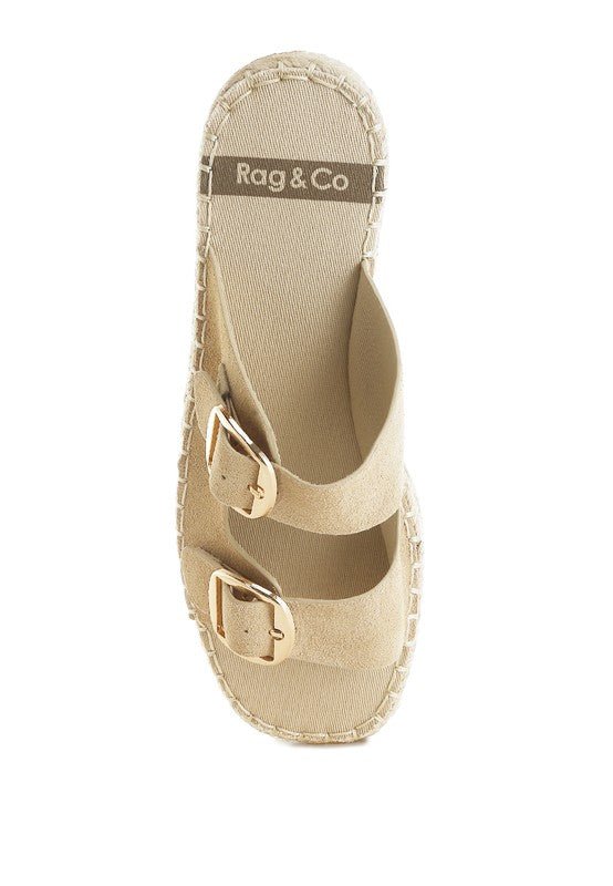 Kuopa Genuine Soft Leather Espadrille Flatform - Blu Lotus Boutique