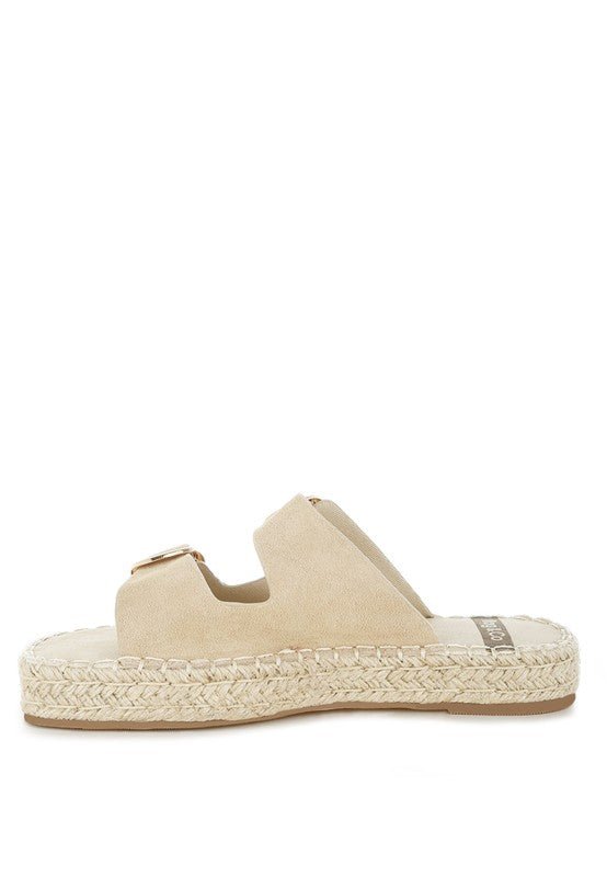 Kuopa Genuine Soft Leather Espadrille Flatform - Blu Lotus Boutique