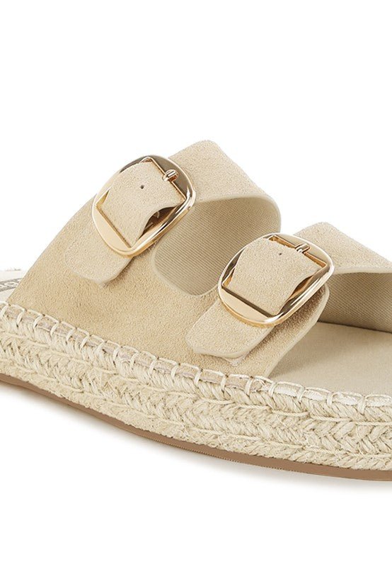Kuopa Genuine Soft Leather Espadrille Flatform - Blu Lotus Boutique