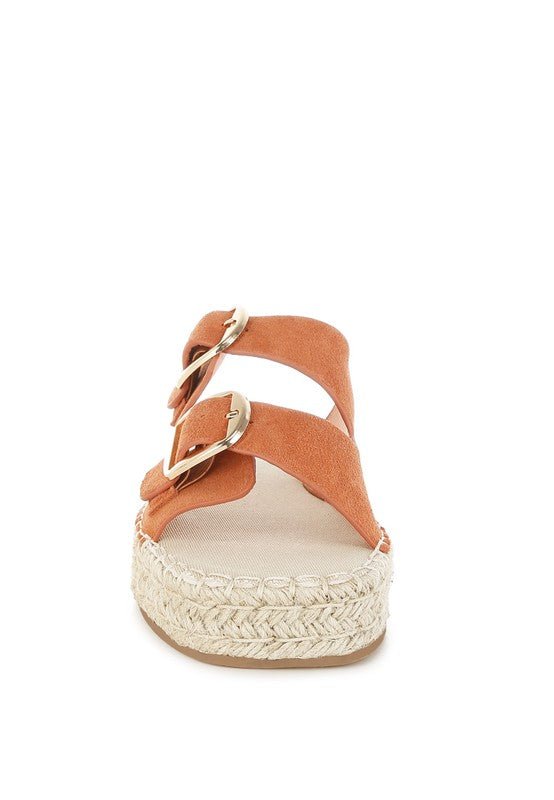 Kuopa Genuine Soft Leather Espadrille Flatform - Blu Lotus Boutique