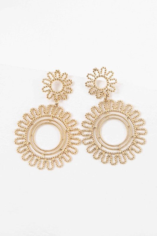 Lace Flower Drop Earrings - Blu Lotus Boutique