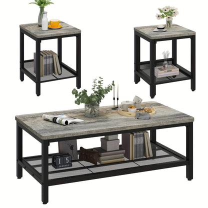 LAMERGE 3Piece Modern Living Room Table Set - Blu Lotus Boutique