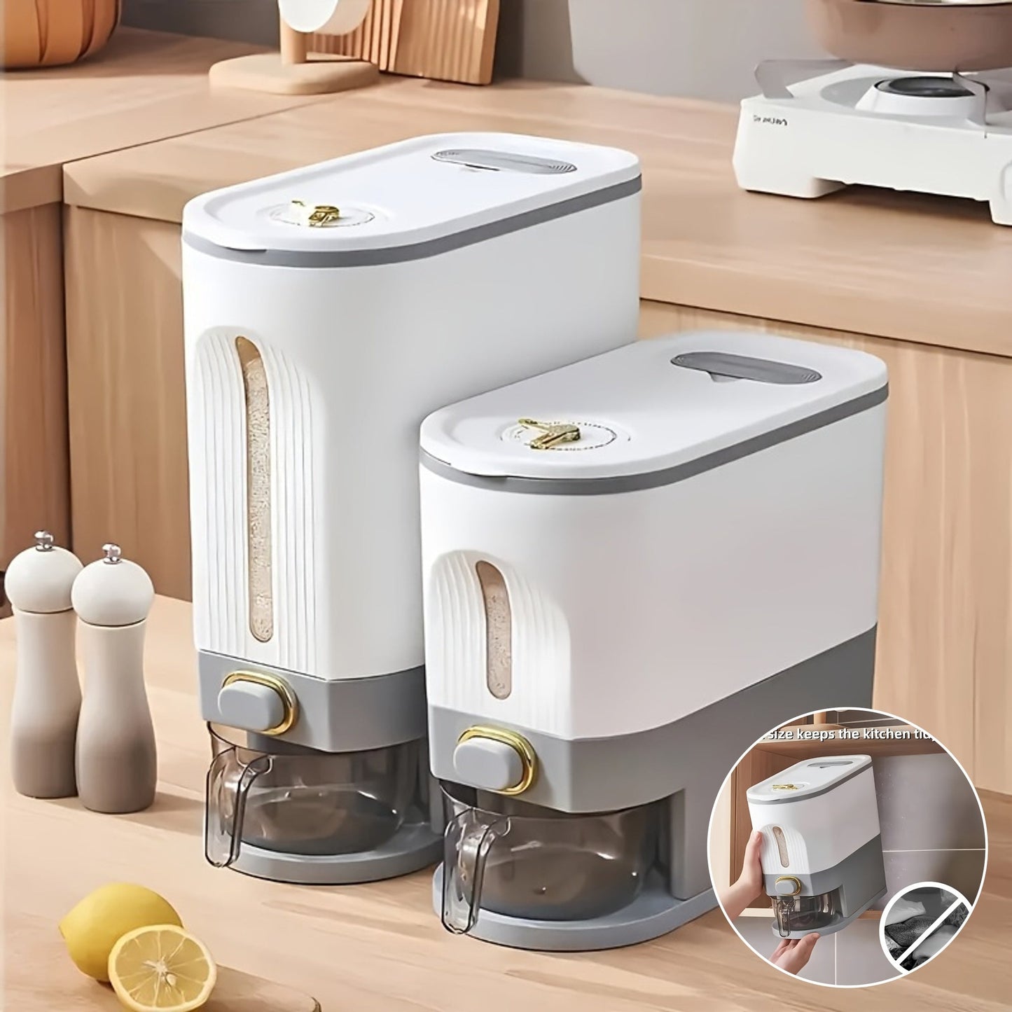 Large Capacity Rice Container Sealed Fresh Organized - Blu Lotus Boutique