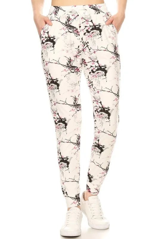 Leggings Depot Buttery Soft Printed Joggers with Drawstring - Blu Lotus Boutique