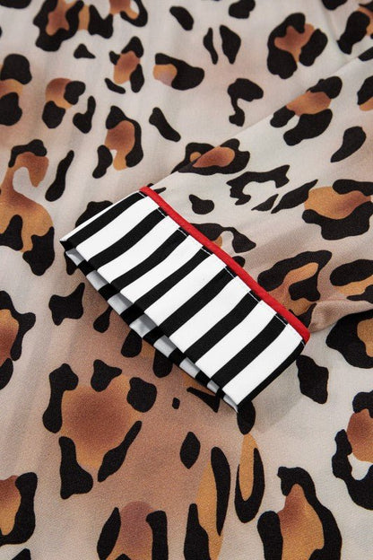 Leopard Colorblock Stripe Edge Shirt and Pants Paj - Blu Lotus Boutique