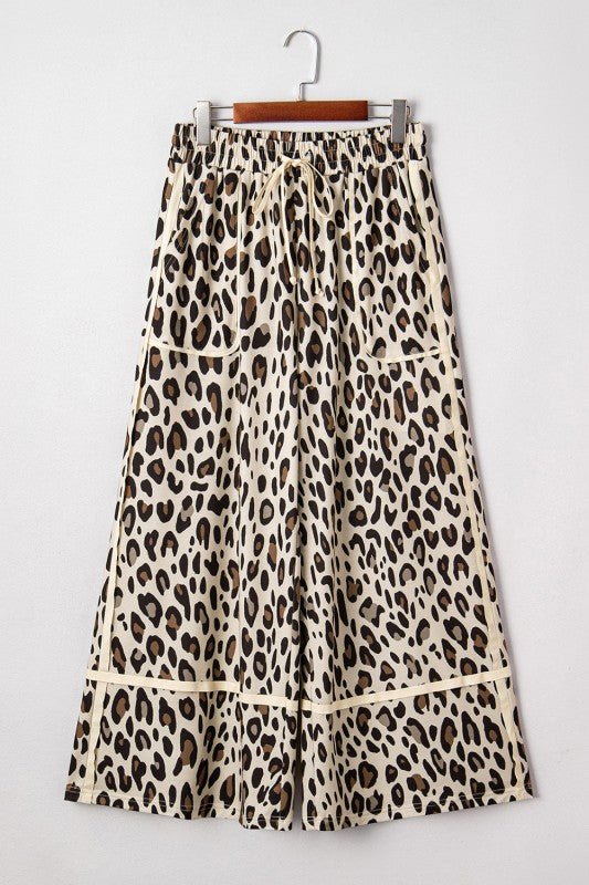 Leopard Wide Leg Cropped Pants - Blu Lotus Boutique