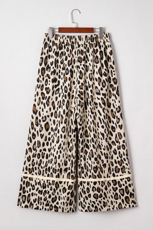 Leopard Wide Leg Cropped Pants - Blu Lotus Boutique