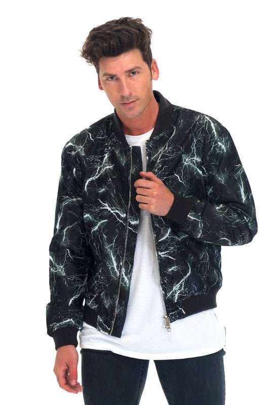 Lightning Bomber Windbreaker - Blu Lotus Boutique