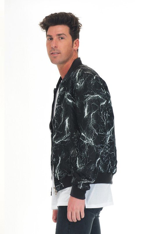 Lightning Bomber Windbreaker - Blu Lotus Boutique