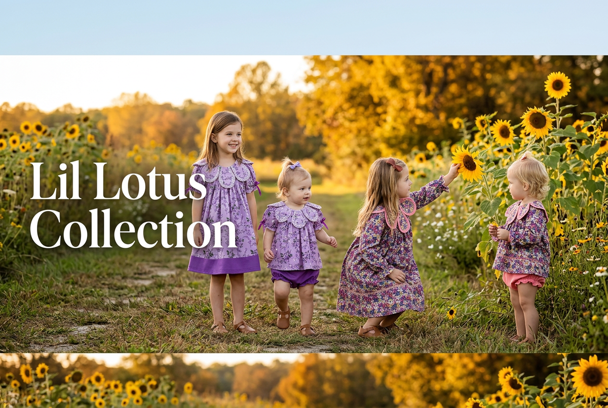 Lil Lotus Collection fall flower-field banner