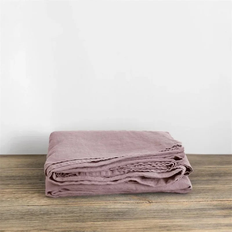 Linen Sheets Set,100% French Stone Washed Pure Linen Bed Sheets, 3 Pieces (1 Flat Sheet, 2 Pillowcase) Suitable for Hot Sleepers - Blu Lotus Boutique