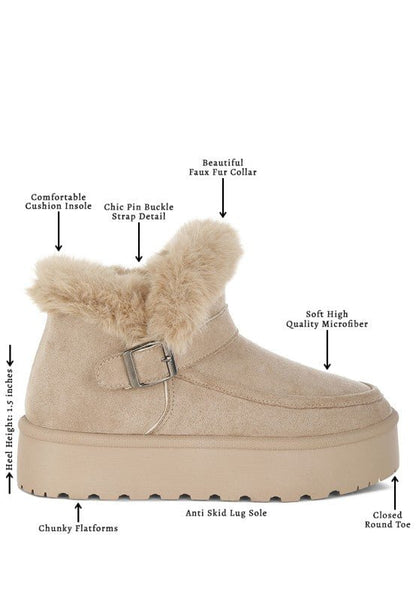 Linka Pin Buckle Detail Snow Boots - Blu Lotus Boutique