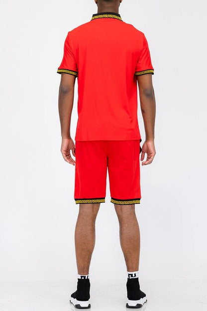 Lion Head Polo Shirt and Short Set - Blu Lotus Boutique