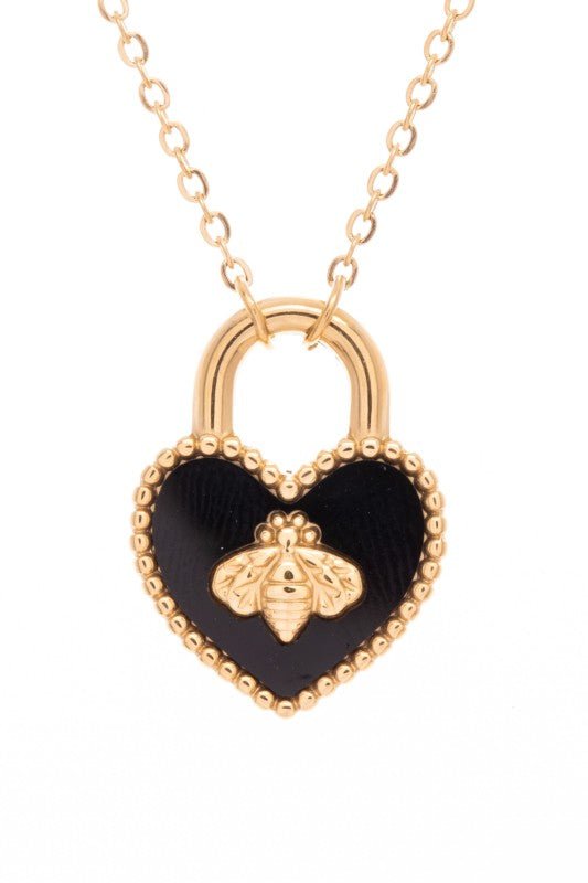 Locket Queen Bee Pendant Necklace - Blu Lotus Boutique