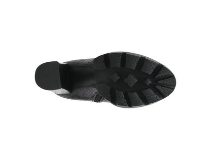 LONDON RAG BEATRIZ CROC PRINT BLOCK HEEL BOOTS - Blu Lotus Boutique