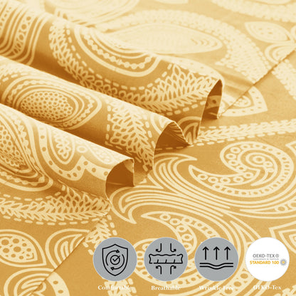 Lux Decor 4 - Piece Paisley Bed Sheet Set – Soft Brushed Microfiber Sheets with 16" Deep Pockets – Wrinkle - Resistant Bedding - Blu Lotus Boutique
