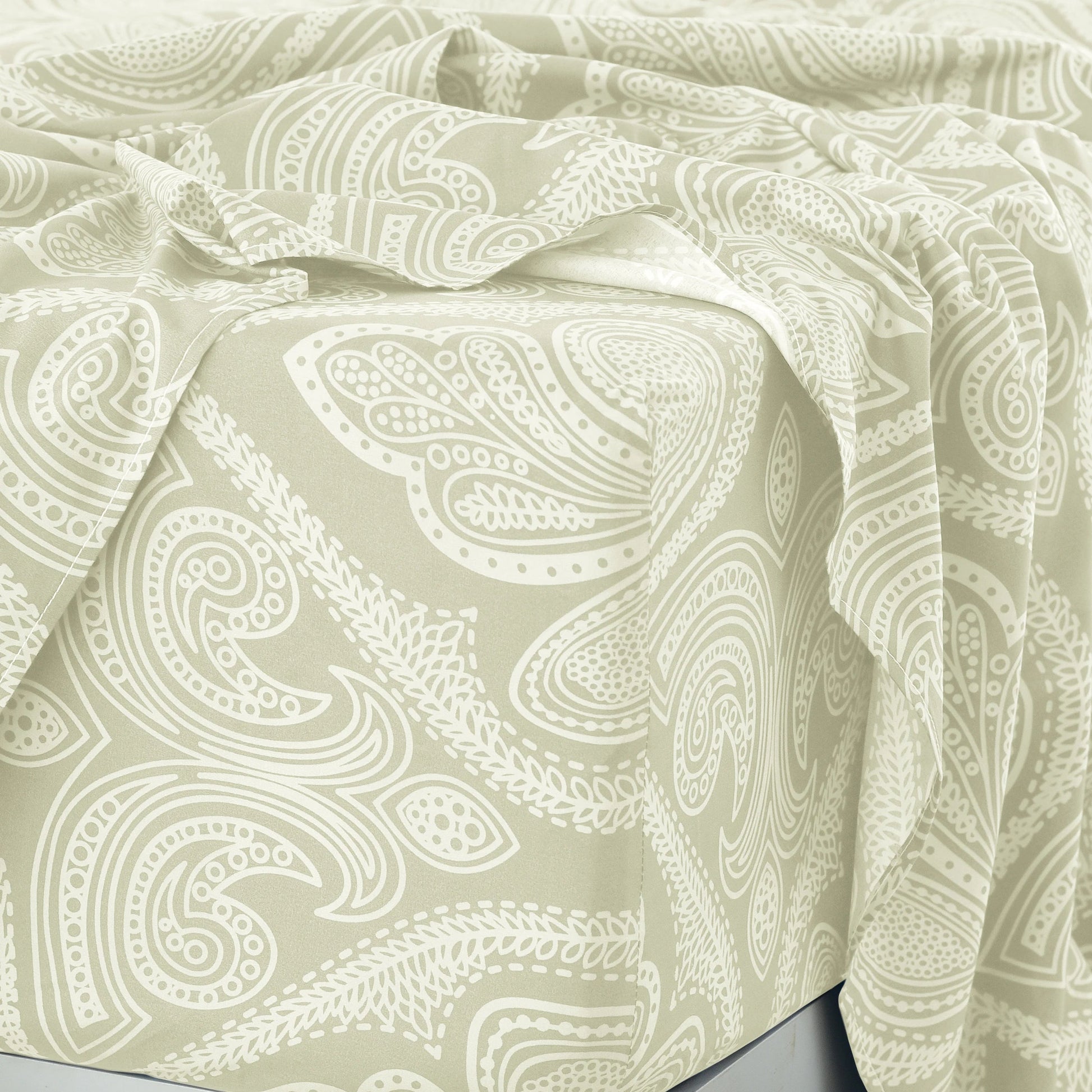 Lux Decor 4 - Piece Paisley Bed Sheet Set – Soft Brushed Microfiber Sheets with 16" Deep Pockets – Wrinkle - Resistant Bedding - Blu Lotus Boutique