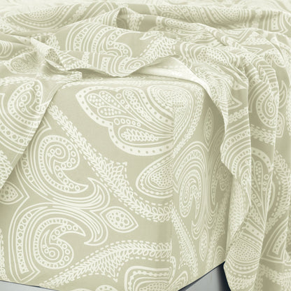 Lux Decor 4 - Piece Paisley Bed Sheet Set – Soft Brushed Microfiber Sheets with 16" Deep Pockets – Wrinkle - Resistant Bedding - Blu Lotus Boutique