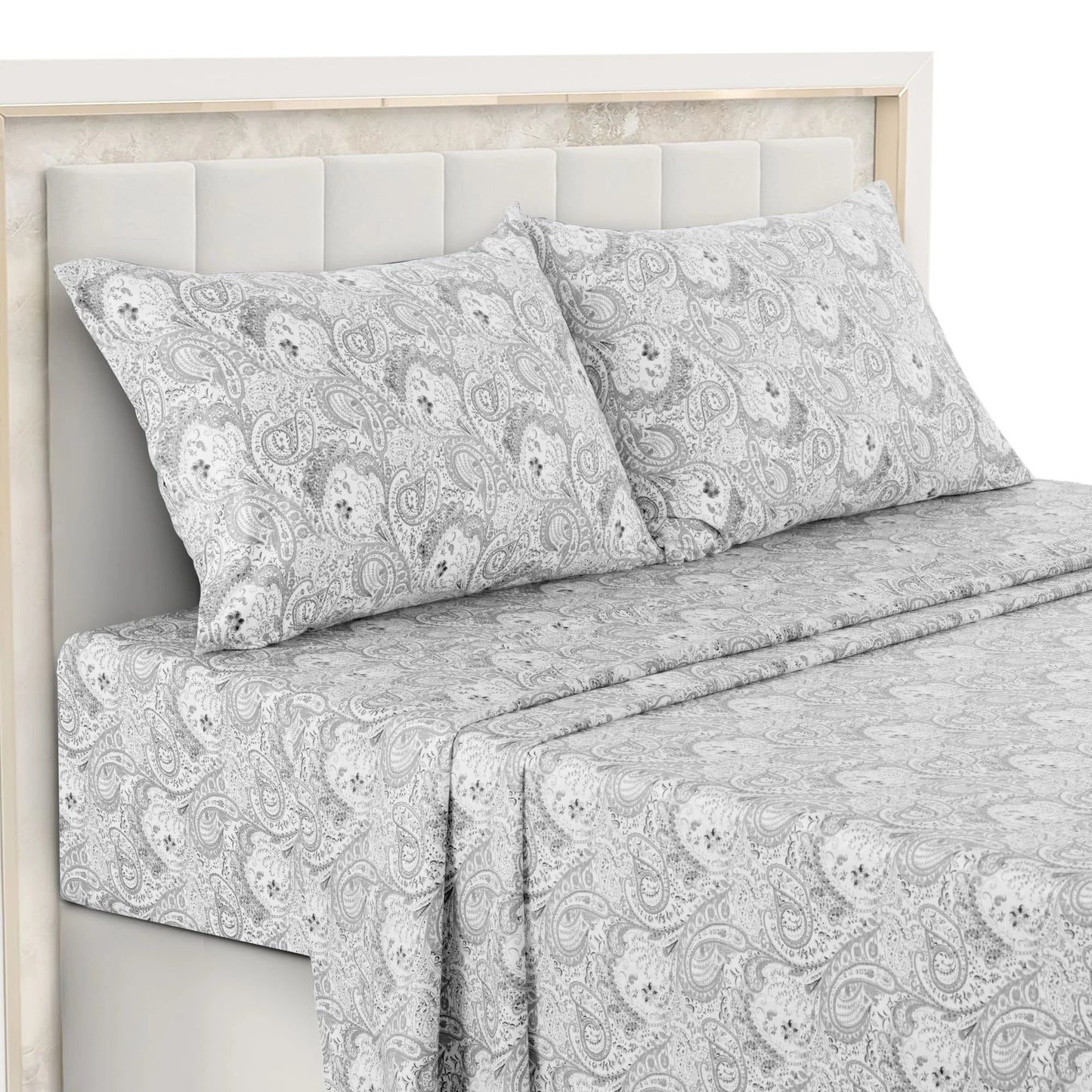Lux Decor 4 - Piece Paisley Bed Sheet Set – Soft Brushed Microfiber Sheets with 16" Deep Pockets – Wrinkle - Resistant Bedding - Blu Lotus Boutique