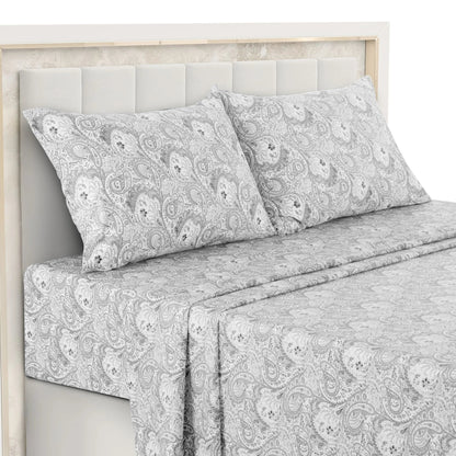 Lux Decor 4 - Piece Paisley Bed Sheet Set – Soft Brushed Microfiber Sheets with 16" Deep Pockets – Wrinkle - Resistant Bedding - Blu Lotus Boutique