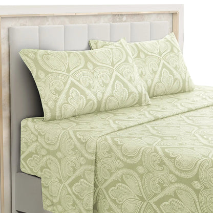 Lux Decor 4 - Piece Paisley Bed Sheet Set – Soft Brushed Microfiber Sheets with 16" Deep Pockets – Wrinkle - Resistant Bedding - Blu Lotus Boutique