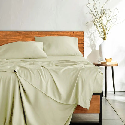 Lux Decor Bedsheet Set, Rayon Derived from Bamboo, Breathable & Soft, Hotel Luxury Silky Bedding - Blu Lotus Boutique