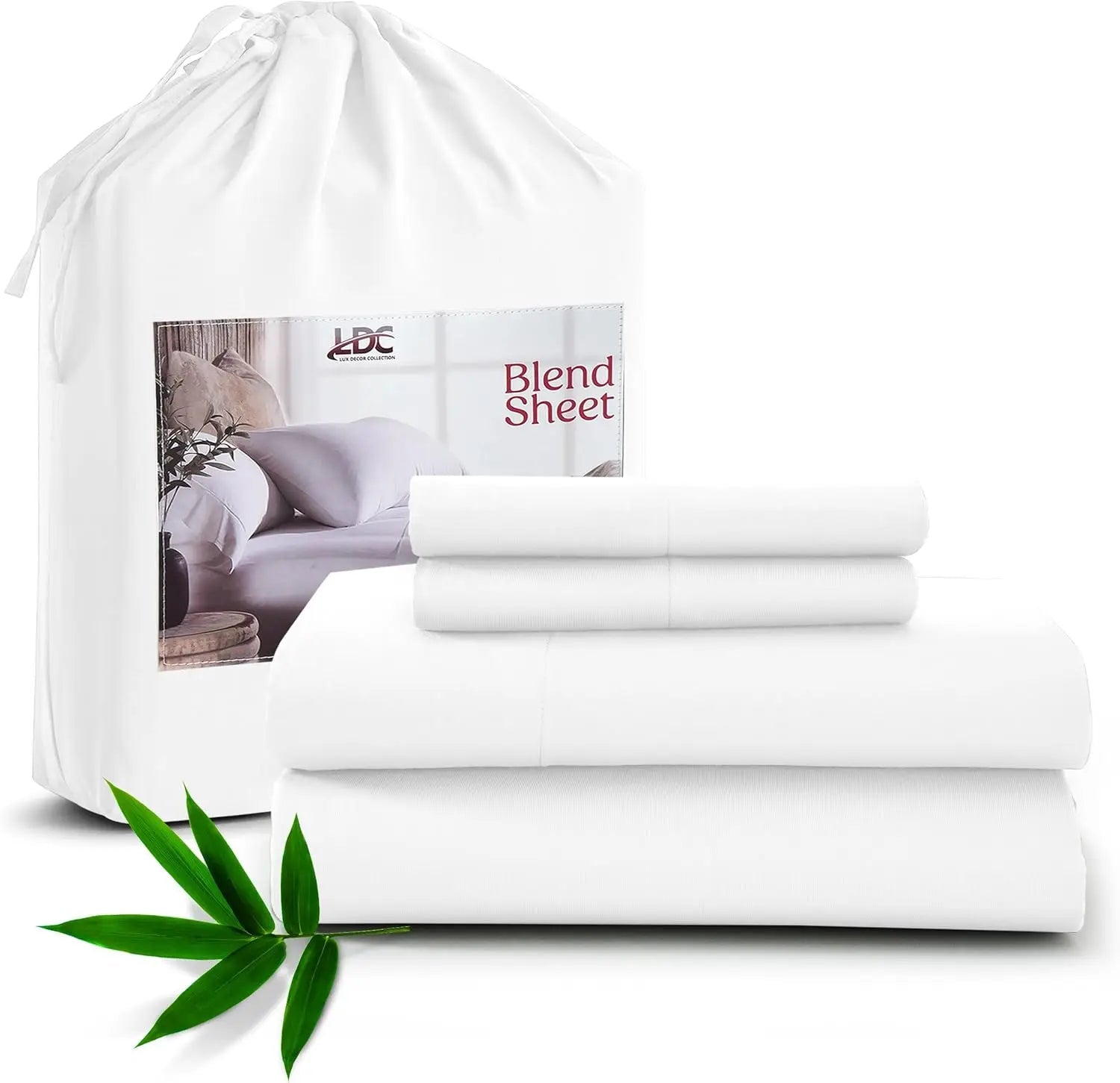Lux Decor Bedsheet Set, Rayon Derived from Bamboo, Breathable & Soft, Hotel Luxury Silky Bedding - Blu Lotus Boutique