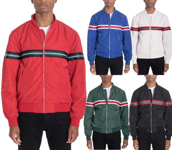 Luxury WOVEN TAPED BOMBER JACKET - Blu Lotus Boutique