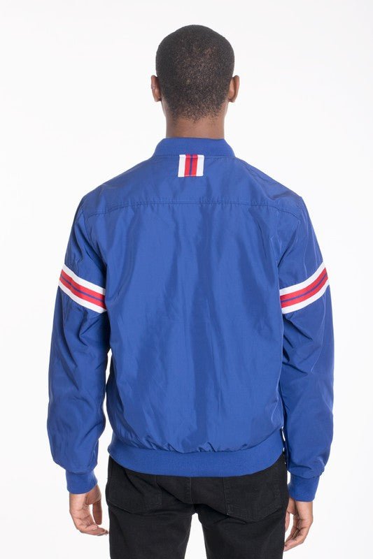 Luxury WOVEN TAPED BOMBER JACKET - Blu Lotus Boutique