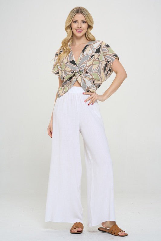 Made in USA Cotton Short Sleeve Top with Twist - Blu Lotus Boutique
