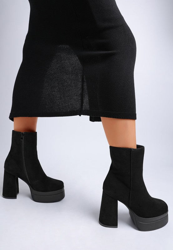 Maltese Soft Microfiber Block Heel Boots - Blu Lotus Boutique