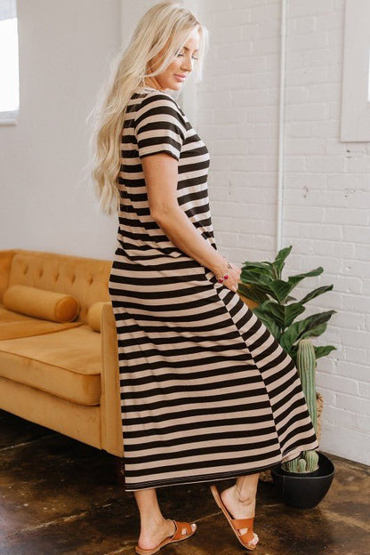 Meilani Stripe T-shirt Maxi Dress - Blu Lotus Boutique