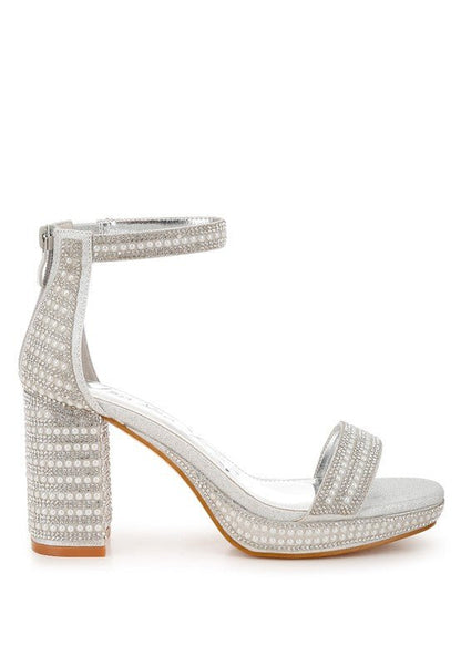 Mejuri Rhinestones And Pearl Embellished Sandals - Blu Lotus Boutique