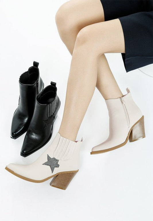 Melt Down Glitter Star Detail Chelsea Boots - Blu Lotus Boutique
