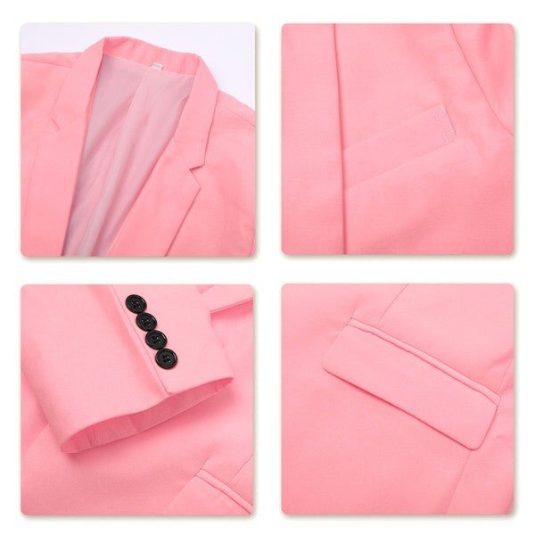 Mens 2 Piece Pink Single Vent 1 Button Suit Set - Blu Lotus Boutique