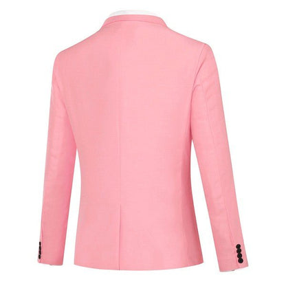 Mens 2 Piece Pink Single Vent 1 Button Suit Set - Blu Lotus Boutique