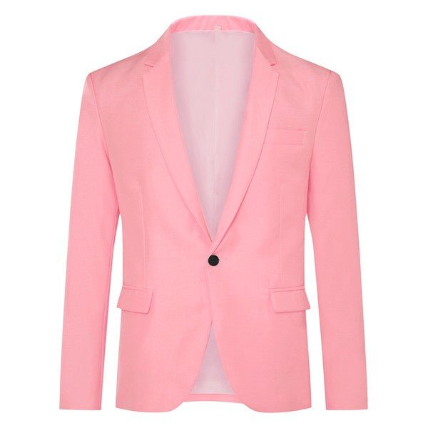 Mens 2 Piece Pink Single Vent 1 Button Suit Set - Blu Lotus Boutique